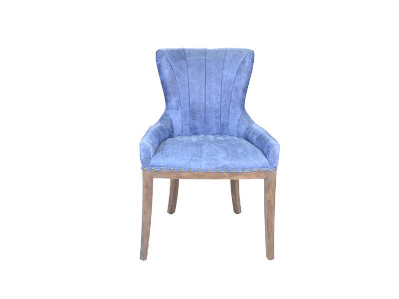 Blue Dining Chair,Leather Chairs,Bar Chair With Wood Legs,High Back Chair